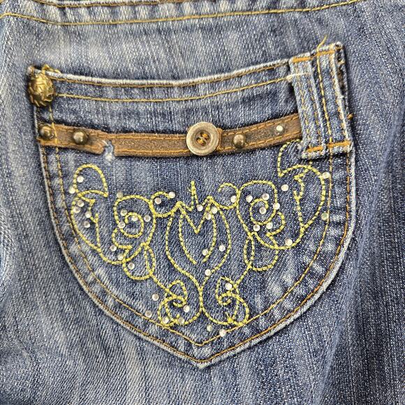 Vintage Y2K Roberto Cavalli Just Cavalli Jeans Women 27 Rhinestones Embroidered - Picture 6 of 14